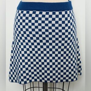 Checkerboard-Patterned Fitted A-line Mini skirt [NEW]